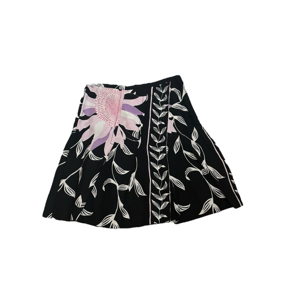 Tracy Reese silk & linen abstract Aline contemporary vintage vibe skirt size 8